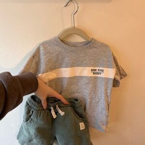 Zara Gray and Green Kids Matching Set